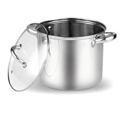 Cook N Home Stockpot with Lid, Basics Stainless Steel Soup Pot, 12-Quart