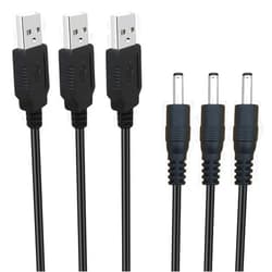 SCOVEE 3Pack 6FT 5V DC Power Cord USB to DC 3.5mm x 1.35mm Barrel Jack Adapter Connector Charging Cable Plug