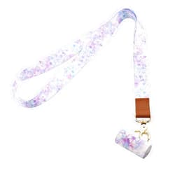 HONZUEN Necklace Lanyard Fits for Smok Novo Elf Puff Bar E-cig and Other Similar Pen Sizes, Lanyard with Elastic Holder, Anti-Lost Lanyard for Ecig Ego(Aurora Flower)