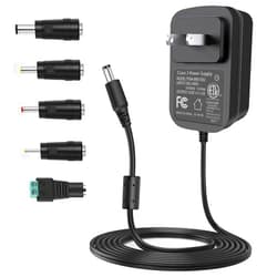 TKDY 9V 1.5A Power Supply DC 9V Power Cord, 110-240Vac to DC 9Vlot 1A AC Adapter DC Plug Center Positive, for DC9V Arduino UNO R3, Schwinn Bike A10 140 170, Crosley Cruiser Record Player.