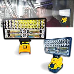Byczone Cordless LED Work Light for Dewalt 20V Battery，90W 5400LM LED Wide Beam Flood Light with Two USB Charging Port LED Light for Emergency,Workshop,Garage.(No Battery)