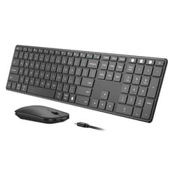 seenda Wireless Bluetooth Keyboard and Mouse Combo, SKM64-3 Rechargeable Slim Quiet Keyboard Mouse, 3 Multi-Device Connection, Compatible for Windows, Mac, MacBook, iPad, Tablet, Black