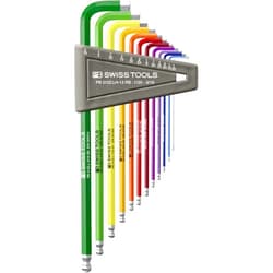 PB SWISS TOOLS Allen Key Set PB 212Z.LH-12 RB | 100% Swiss Made | 12-Piece Long Hex Key Set with Ballpoint, Inch Sized for Screwdriving Work in Industry and Handcraft