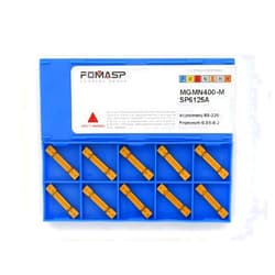 FOMASP MGMN400-M Carbide Grooving Inserts for MGEHR/L and MGIVR/L Grooving Cut-Off Tool Holder, Installed with KOLORY, CVD Yellow Coating, 10pcs