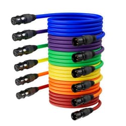 AuxLink XLR Cables 15ft 6 Pack, Microphone Cable Male to Female, XLR Speaker Cable 6 Color Gold-Plated 3-Pins for Microphone, Mixer, Recording Studio- 15 Feet, 6 Pack