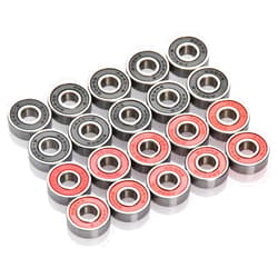TIMESETL 20 Pack 608-2RS Ball Bearings, Double Rubber Sealed Miniature Deep Groove 608RS Bearings for Skateboards, Inline Skates, Scooters, Roller Blade Skates, 8 x 22 x 7mm