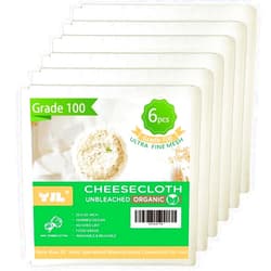YJL Organic Cheese Cloths Grade 100, 6 PCS 20x20 Inch, Hemmed Unbleached Cheesecloth for Straining, Ultra Fine Reusable Cheesecloth for Cooking, Roasting, Cheese Making, Steaming