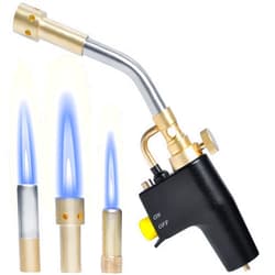 Wadoy Propane Torch Head Kit with 3 Nozzles, High Intensity Trigger-Start Soldering Torch Compatible with Bernzomaticc MAPP Propane for Soldering, Brazing, Welding, Map Gas Torch Head TS8000