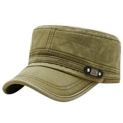 YeeHeen Unisex Cadet Army Cap Adjustable Flat Top Cap Washed Cotton Military Hat Baseball Cap