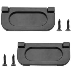 Bonsicoky 3 inch Flush Pull Ring Handles Hidden Recessed Furniture Grip, Metal Black Flush Ring Sliding Pull Handle with Screws for Cabinet Drawers Cupboard Dresser(2Pcs)