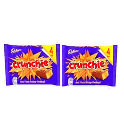 Ebaney Original Cadbury Crunchie Chocolate Bar Pack Cadbury Crunchie Candy Imported From The UK England The Best Of British Honey Comb Coated In Chocolate Crunchie Bar (2-Pack)