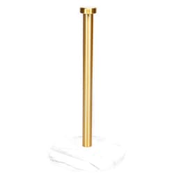 NearMoon Standing Paper Towel Holder, Kitchen Paper Towel Roll Holder- for Bathroom Kitchen Countertop, Standard or Jumbo-Sized Roll Holder (with Marble Base, Brushed Gold)