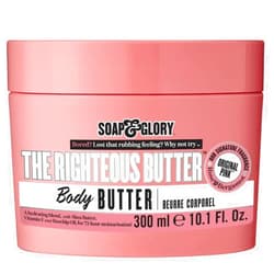 Soap & Glory The Righteous Moisturizing Body Butter - Hydrating Body Moisturizer for Dry Skin with Shea Butter, Vitamin E & Rosehip Seed Oil - Rich Body Cream for Women & Men (300ml)