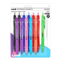 uni-ball Jetstream Elements Ballpoint Pen, Retractable, Medium 1 mm, Assorted Ink and Barrel Colors, 12/Pack