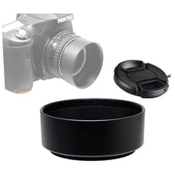 Fotasy Metal 55mm Lens Hood, 55 mm Hood Shade, Compatible with Standard Prime Lense with 55mm Filter Thread Diameter, Screw-in, with 58mm Lens Cap