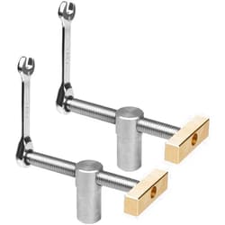 JOJOCY 2 Sets Woodworking Adjustable Desktop Clip,Brass Stainless Steel Fast Fixed Clip Clamp Fixture Vise Benches Joinery Carpenter Tool Fit for Workbench Bench Dog Hole (19mm)