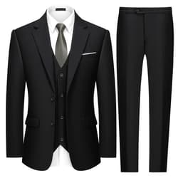 MAGE MALE Mens 3 Piece Slim Fit Suits Tuxedo Suit Set Prom Wedding Suits Two Button Blazer Jacket Vest Pants with Tie