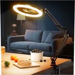 UBeesize 12’’ Overhead Ring Light for Desk with Phone Mount, LED Selfie Light with Adjustable Arm & Clamp, Dimmable Lighting for Video Recording, Zoom, Live Streaming, TikTok, YouTube