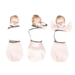 Amazing Baby Omni Swaddle Sack by Amazing Baby - Transitional Swaddle with Arms Up Sleeves & Mitten Cuffs, Pink Stripes, Size Small, 0-3 Months