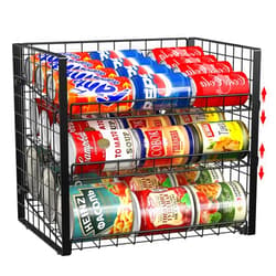 JKsmart Stackable Can Rack Organizer for Pantry, Adjustable Can Storage Holder for Various Ounces of Canned food Soda Drinks, Can Dispenser for Kitchen Cupboard Cabinet, 3-Tier, Black