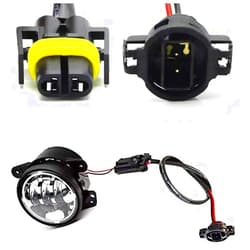 iJDMTOY LED Fog Lamps Conversion Adapter Wires Compatible With Jeep 2010-2017 Wrangler JK (Good with JW Speaker 6045 6145 or Truck-Lite 80275)