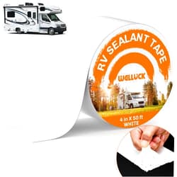 WELLUCK RV Roof Tape Sealant Roofing Tape, 4 Inch X 50 Foot Natural White RV Tape for Roof Repair Camper Trailer Boat Sealing Leak Repair, UV & Waterproof