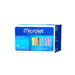 Ascensia MICROLET Lancets for Glucose Blood Testing, Multi-Colored, 100 Count