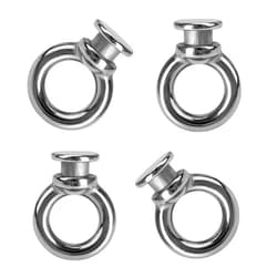 Hasanbar 4 Pcs Boat Fender Bumper Hanging Holder Locks, Boat Bumper Clips Boat Fender Eye Stainless Steel Boat Fender Hangers Boat Fender Clips Bumper Clips, Silver