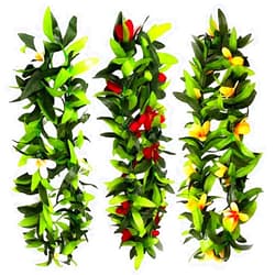 ZCMG Hawaiian Leis Hawaii Tropical Luau Party Leis Green Leaf Flower Necklace Women Cute Floral Leaves Wreath Garland Summer Beach Vacation Wedding Birthday Party Favors Supplies Decorations 3 PCS