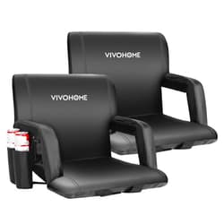 VIVOHOME Portable Reclining Stadium Seat Chairs for Bleachers with Padded Backrest and Adjustable Armrests, Set of 2