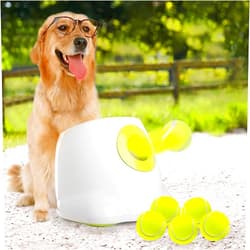 ALL FOR PAWS Automatic Dog Ball Launcher for Medium to Large Dogs, Interactive Dog Ball Thrower Mental Stimulation Dog Toys, Dog Tennis Ball Machine with Standard Tennis Balls, Rechargable & Reliable