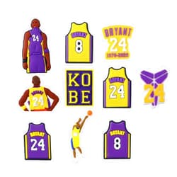 Booge 10 Pcs Shoe Charms Shoe Accessories for Clog Sandals, Basketball Charms Sports Charms Shoe Pins Decoration Charms
