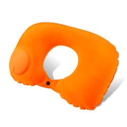 Antoyoker U Shape Neck Pillows,Travel Neck Pillow U Shape for Head and Neck Support,Airplane Pillow,Manually Pressed Inflatable Pillows for Small and Easy to Store,Office,Travel and Home(Orange Z)