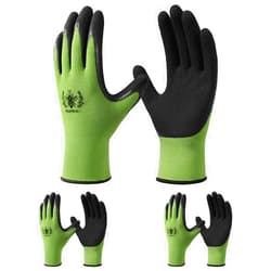 Pleneal Gardening Gloves for Women Men - 6/3 Pairs Garden Gloves with Grip, Latex Coated Working Gloves, Medium Size
