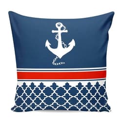 Nimbusmarket Throw Pillow Covers 18x18 Inch, Navy Blue Coastal Decorative Pillow Cases for Couch Sofa Bed, Nautical Ocean Sea Anchor Abstract Art Cotton Linen Square Home Decor Pillowcases with Hidden Zipper