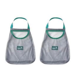 Yingliqi Reusable Hanging Storage Mesh Bags, Breathable Bags for Storage, Kitchen Bag, 2 Packs, Green, Medium