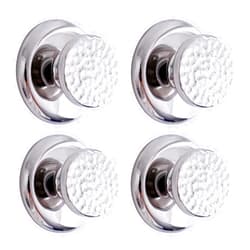 Wodlo Pack of 4 Towel Hooks - Adhesive, Ideal for Hanging Robes, Coats, and Hats, Round Ceramic Design in Silver