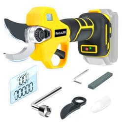 RexLeLXB Cordless Electric Pruning Shears for DeWalt 20V Battery, Brushless Tree Pruner with LCD&SK5 Blades, Adjustable Cutting Dia. 0.8-1.2 Inch for Gardening, Tree Pruning(NO Battery)