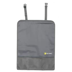 TIKE SMART Luxury Clean-Edge Kick Mat w/Mesh Pocket - Seat Back Protector and Seat Cover with Invisible Strap and Stiff Edging - Gray/Grey (1 Mat)
