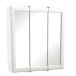 Design House 24 Inch Bathroom Medicine Cabinet, Wall Mounted, 3 Mirror, Doors White, 535849-WHT
