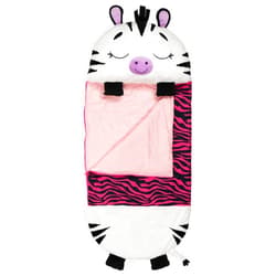 Happy Nappers: Pillow & Sleepy Sack: Large - Zinnia Zebra - 66 x 30, 2-in-1: Plush Animal Opens Into Sleeping Bag, Soft Play Character, Kids 3+