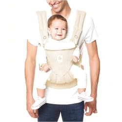 Ergobaby Omni 360 All-Position Baby Carrier for Newborn to Toddler with Lumbar Support (7-45 Pounds), Natural