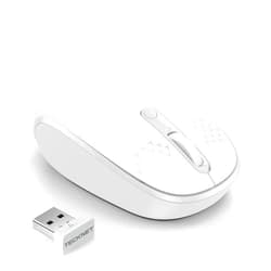 TECKNET Wireless Mouse for Laptop, 2.4G Quiet Computer Mouse with USB Receiver, 4 Buttons Portable Cordless Mice for Chromebook, Laptop, PC, Mac, 800/1200/1600 DPI - White
