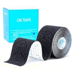 OK TAPE PRO Kinesiology Tape, 2inch x Long Roll 16ft Free Cut Tape, Elastic Athletic Tape Therapeutic Latex Free, Black+Black