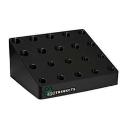420 Trinkets Slide Stand - Store 20 Bowls - 14mm 18mm 10mm (Black, Half 14mm Half 18mm)