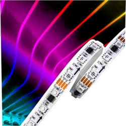 Wixure WIXUER® 16.4ft 12V TM1934 60 LEDS 5050 RGB DREAM COLOR LED STRIP LIGHT Non Waterproof White FPC breakpoint continuous transmission slideshow strip similar as WS2813 WS2815 WS2818 IC