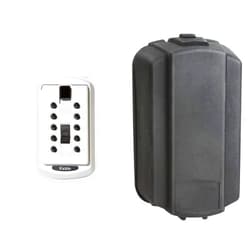 Kidde AccessPoint KeySafe Original Slimline Push Button Combination Permanent Key Lock Box Bundle with Weather Cover