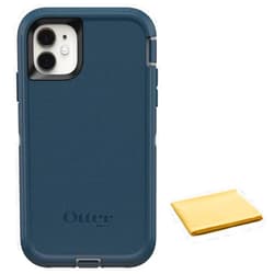 OtterBox Defender Series Screenless Edition Case for iPhone 11 with Cleaning Cloth - Case Only - Non-Retail Packaging - Gone Fishin (Blue)