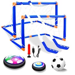 VIBZONFU Hover Soccer Ball for Kids, 2-in-1 Air Floating Soccer Toy Set, Rechargeable Hover Soccer & Hockey Ball with LED Light, Indoor Outdoor Toys for Kids 3 4 5-12 Years Old