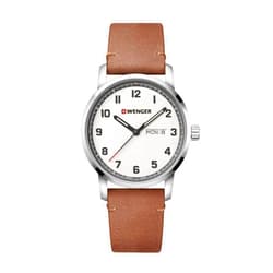 Wenger Attitude Watch Off White Dial, Brown Leather Strap
